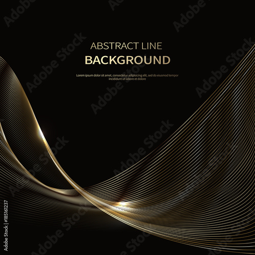 Abstract background of luxury gold lines