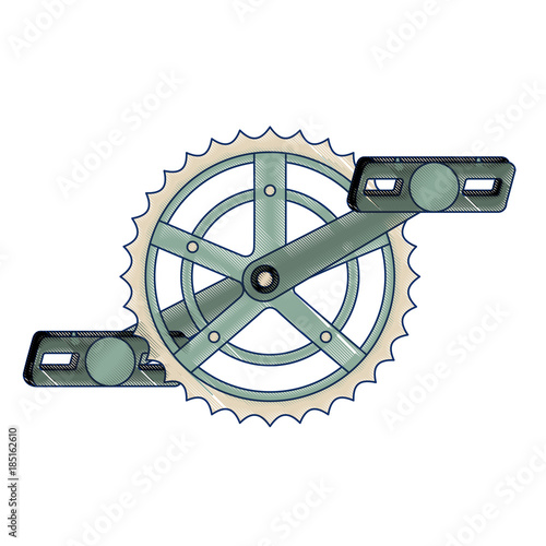 bicycle sprocket with pedal vector illustration design