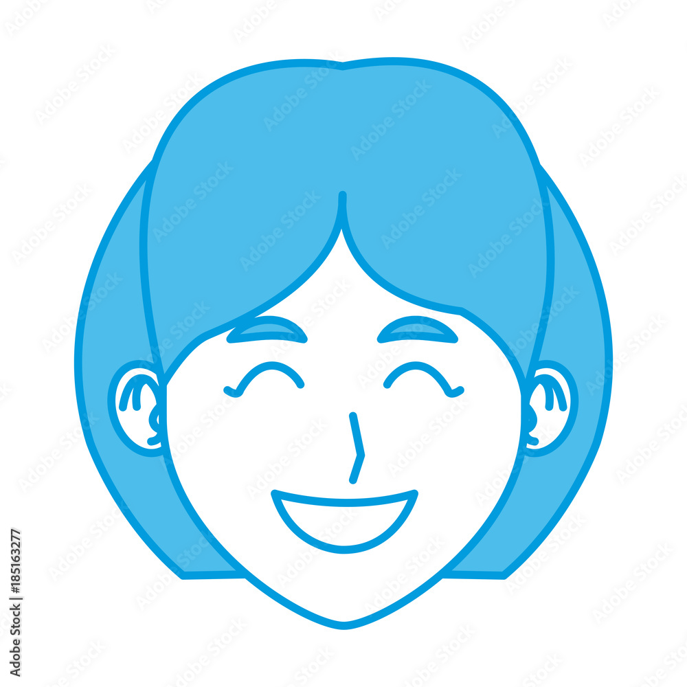 Young woman face cartoon Young woman face cartoon