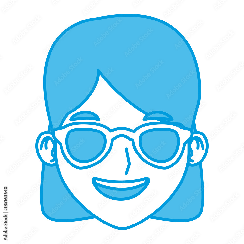 Woman with sunglasses cartoon Woman with sunglasses cartoon