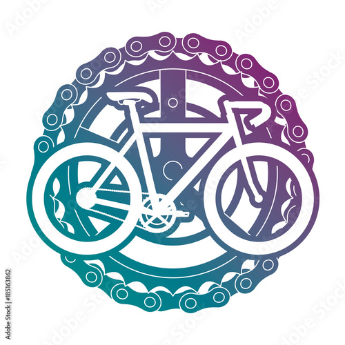 racing bicycle with chain and sprocket vector illustration design