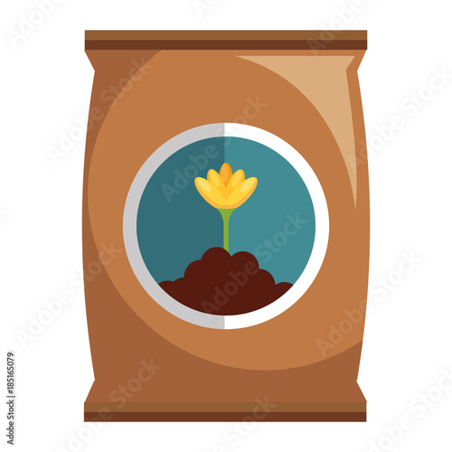 fertilizer bag isolated icon vector illustration design