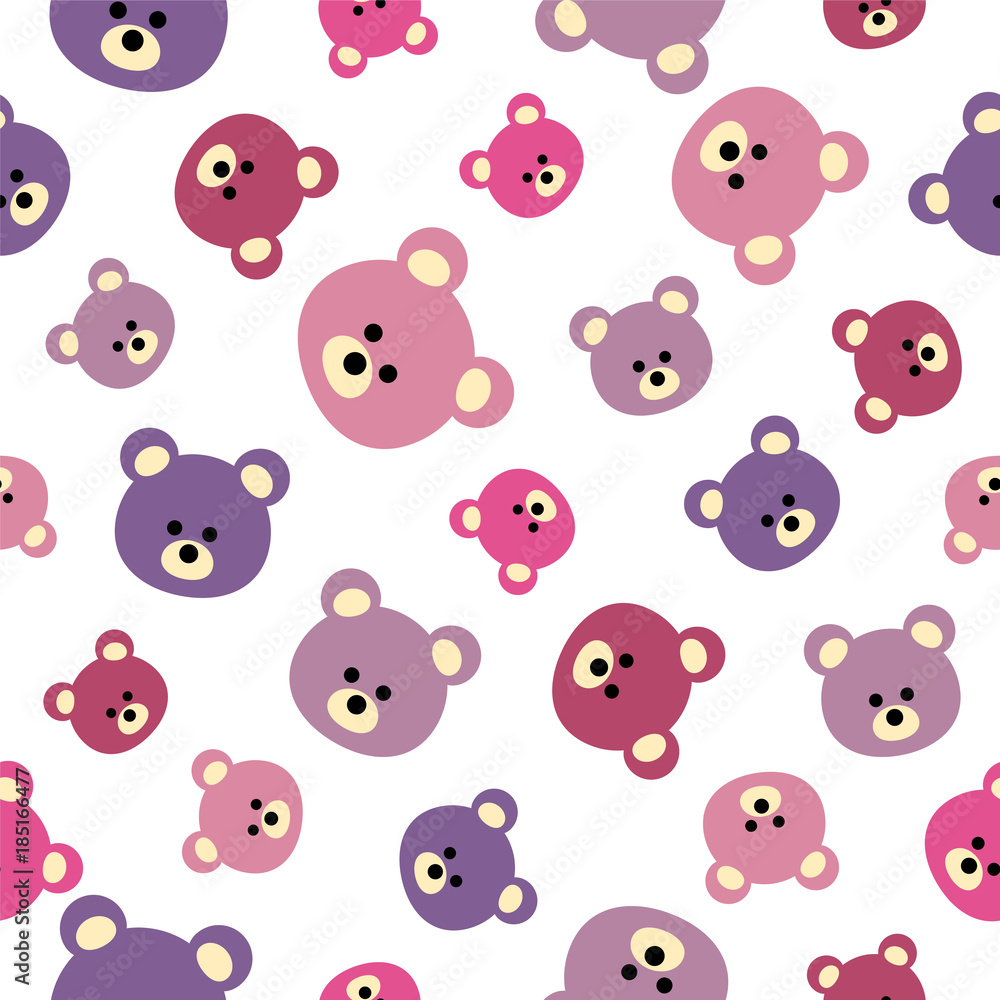 Seamless vector pattern - flat bears