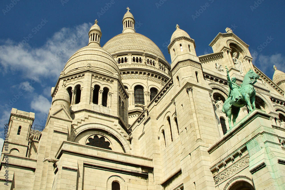 Sacre Ceour cathedral in Paris detail