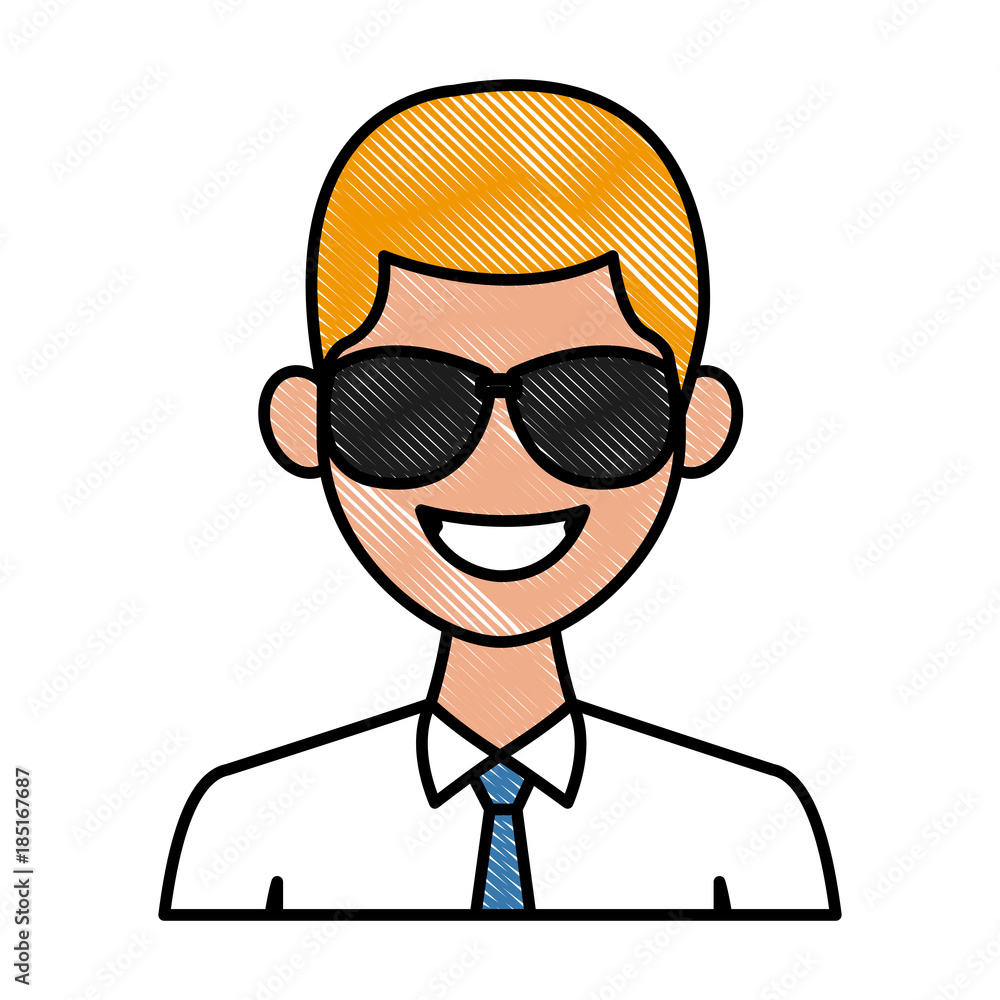 Young man with elegant clothes and sunglasses