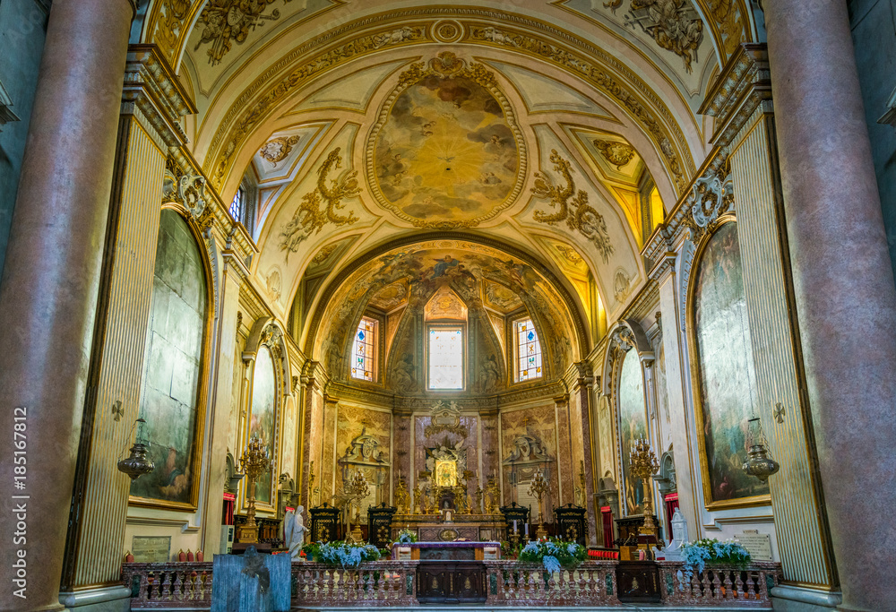 Basilica of Saint Mary of the Angels and the Martyrs in Rome, Italy. 