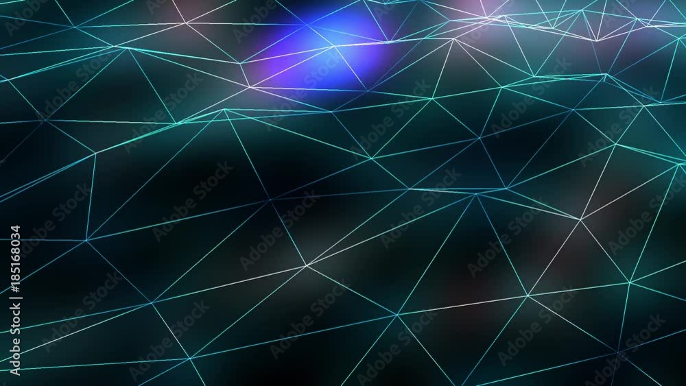 Abstract cg polygonal neon surface. Geometric poly light triangles motion background. Abstract cg polygonal neon surface. Geometric poly light triangles motion background.