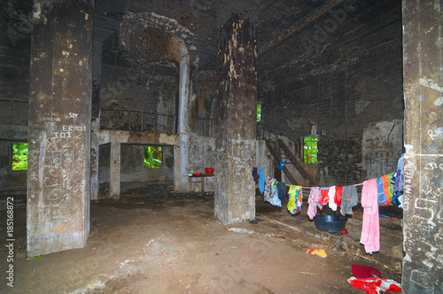 Remains of Japanese military buildings on Eten island  in the Truk Lagoon
 photo