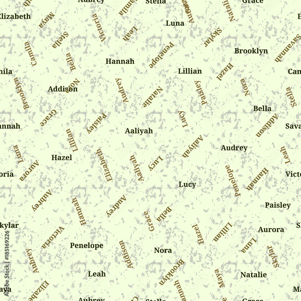 Seamless texture from famous woman's names. Valentines day. Girl name seamless vector. Seamless texture from famous woman's names. Valentines day. Girl name seamless vector.