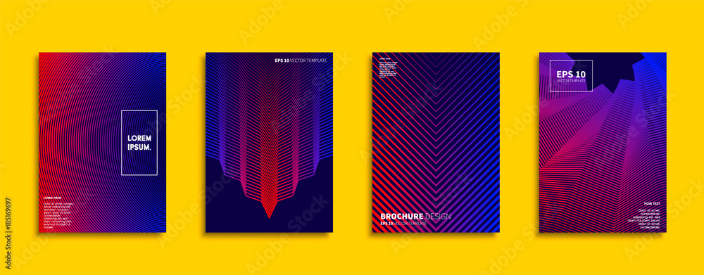 Vector cover designs. Future Poster template. Smartphone modern background set.