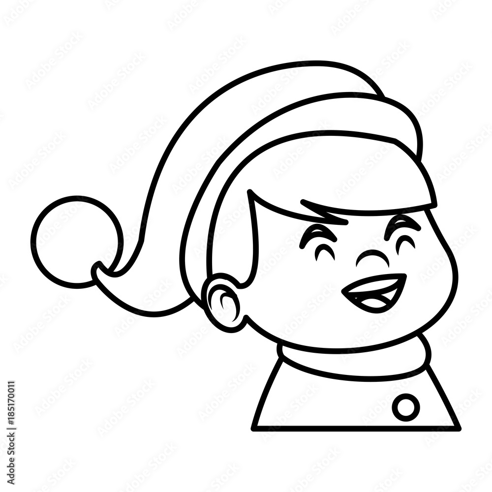 Cute boy face christmas cartoon Cute boy face christmas cartoon