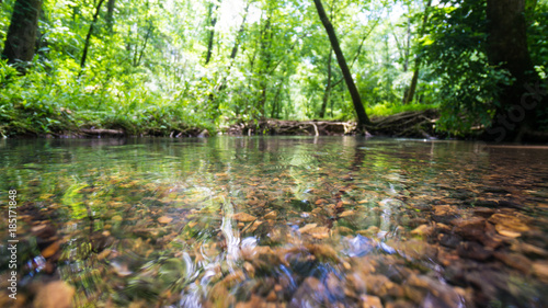 shallow river bed