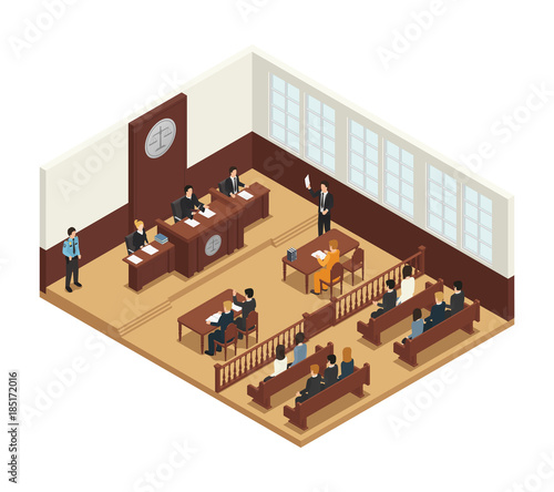 Law Justice Isometric Composition Icon 