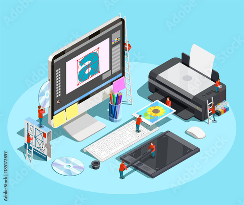 Graphic Designer Workspace Concept