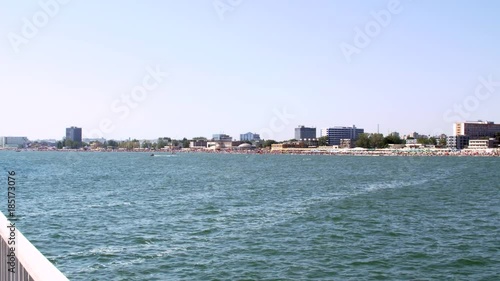 Black Sea Resort In Summer, Calm Sea And Blue Sky, Still Shot