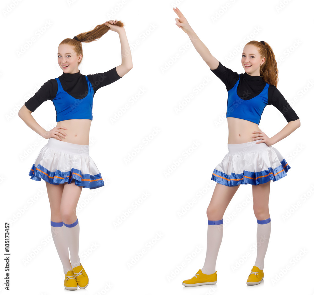 Cheerleader isolated on the white background Cheerleader isolated on the white background