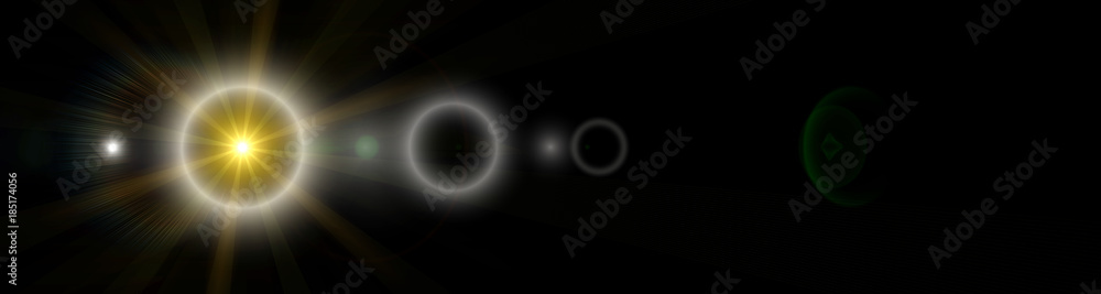 Fototapeta premium Futuristic glowing light flare panorama background design illustration
