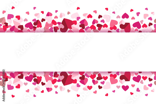 Valentines Day Floating Hearts Center Banner Repeating Vector Background 1
