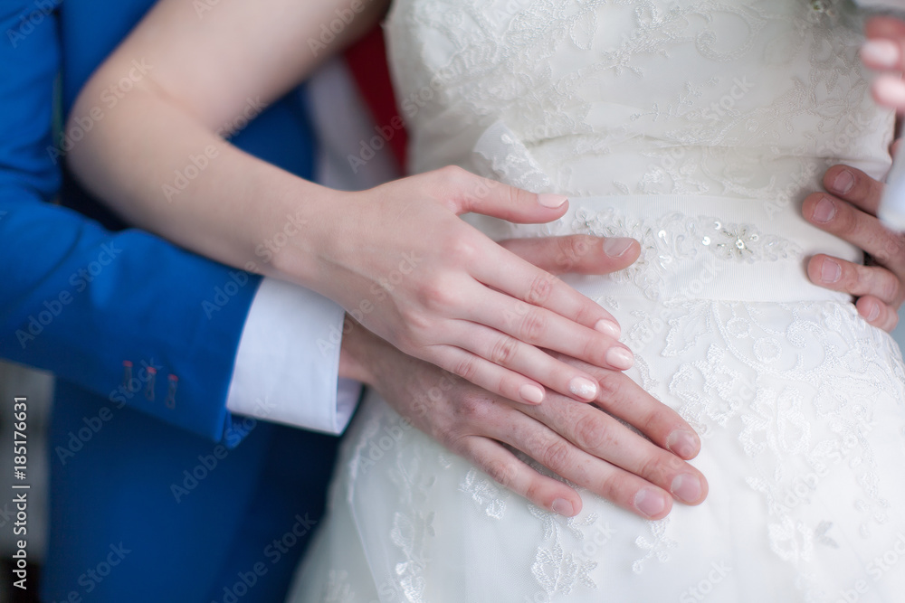 Hands of bride and groom before wedding ceremony Hands of bride and groom before wedding ceremony