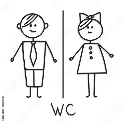 Funny wc door plate symbols. WC sign.oilet door plate icon. Gents and ladies WC sign for restroom
