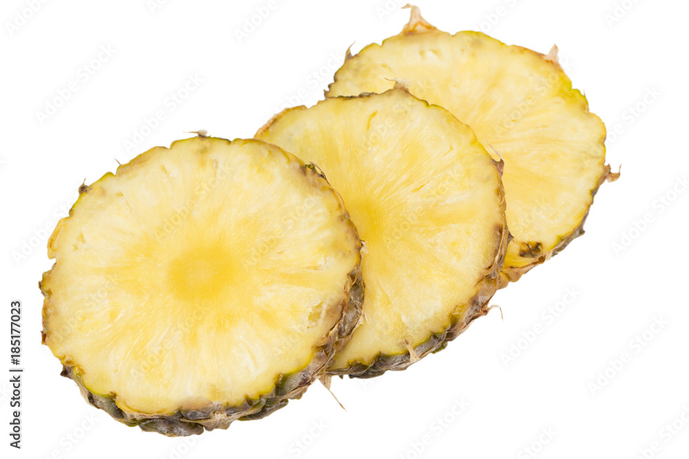 pineapple slice isolated on the white background pineapple slice isolated on the white background