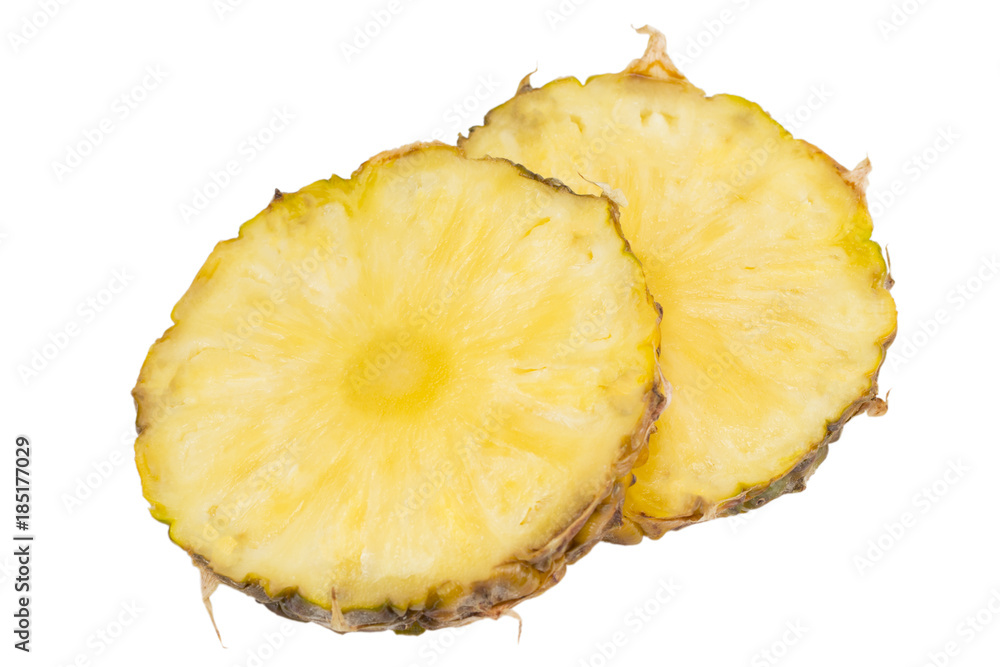 pineapple slice isolated on the white background pineapple slice isolated on the white background