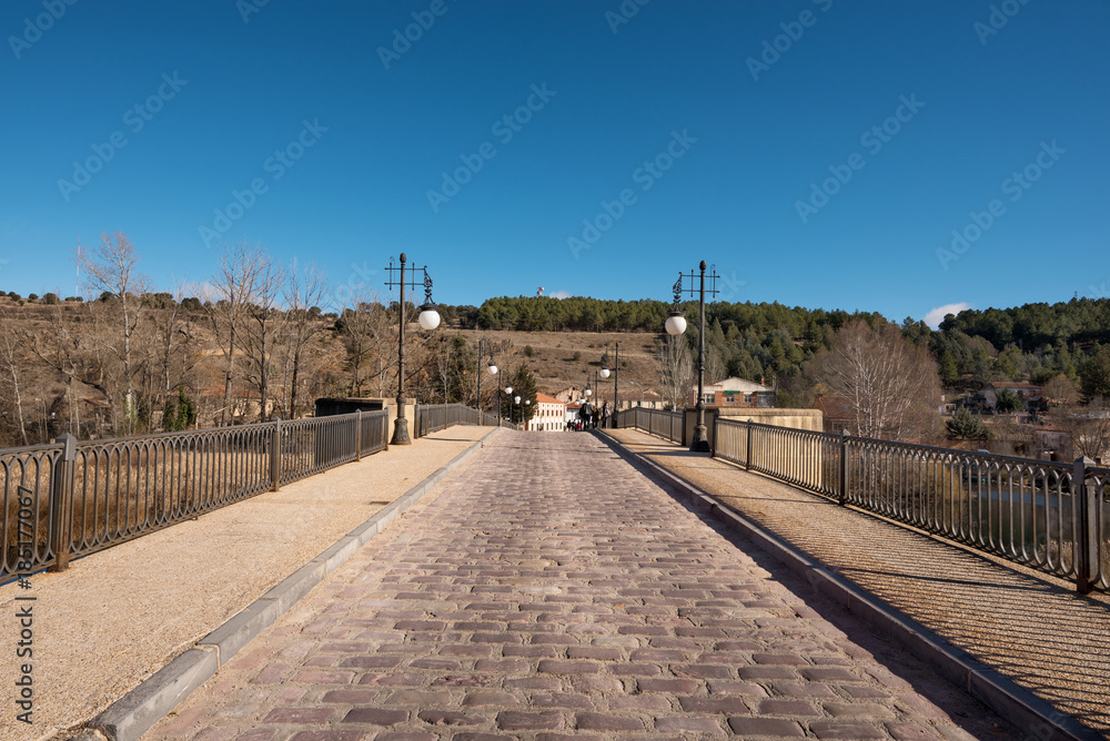 Bridge over Duero river in Soria city, Castilla y Leon, Spain. Bridge over Duero river in Soria city, Castilla y Leon, Spain.
