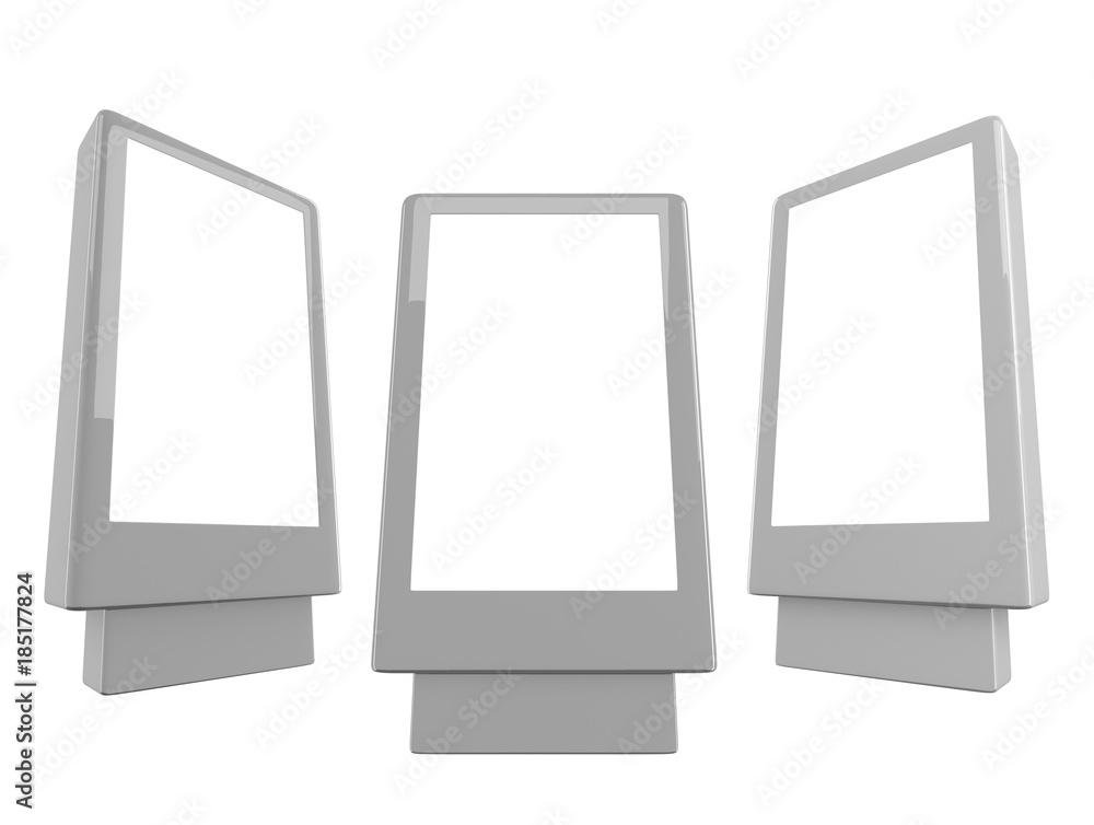 3D rendering of Blank billboard (city advert) isolated on white background 3D rendering of Blank billboard (city advert) isolated on white background