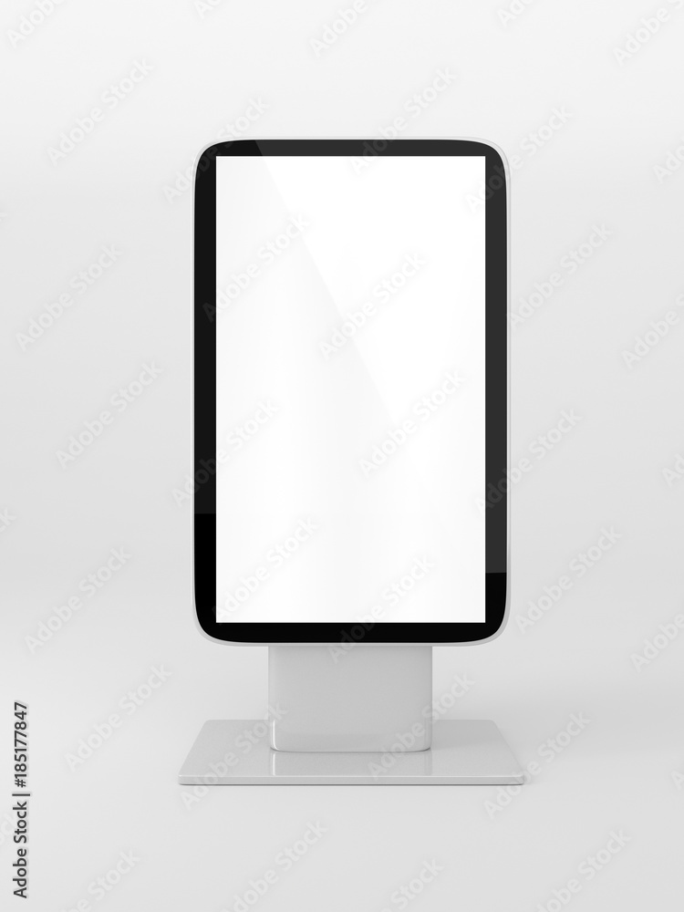 Outdoor Advertising Stand Display (empty banner lightbox) - mockup template isolated on white. 3D rendering Outdoor Advertising Stand Display (empty banner lightbox) - mockup template isolated on white. 3D rendering