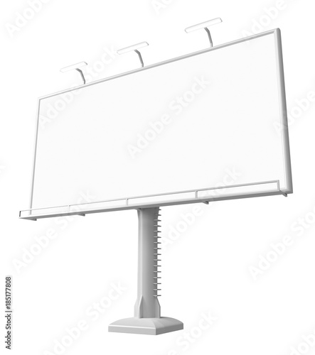 3D rendering of blank billboard (empty advertisement) isolated on white background