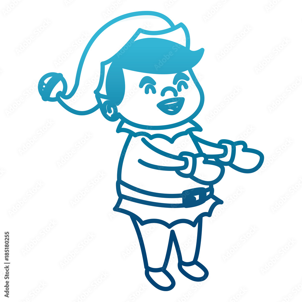 Fototapeta premium Cute elf christmas cartoon