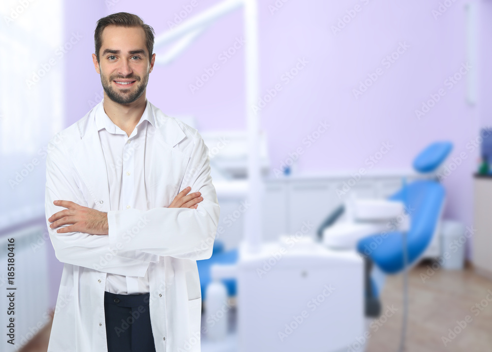 Owner of business in his dental office