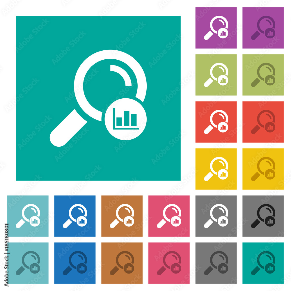 Search statistics square flat multi colored icons Search statistics square flat multi colored icons