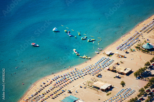 Tsambika beach with golden sand - view from Tsambika monastery (RHODES, GREECE)