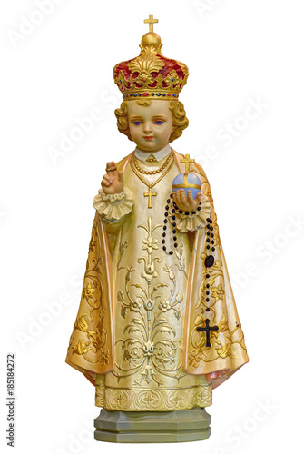 Obraz na plátně Infant Jesus of Prague statue isolated