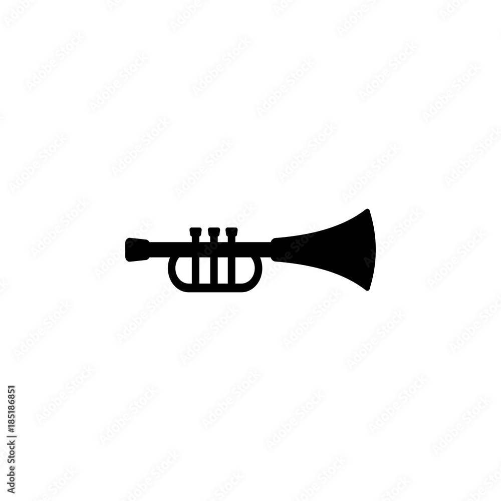 Naklejka premium trumpet icon. Children toys Icon. Premium quality graphic design. Signs, symbols collection, simple icon for websites, web design, mobile app