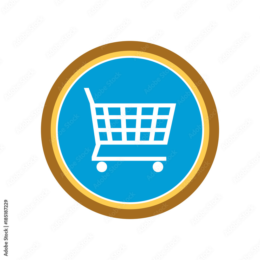 Shopping cart, supermarket trolley icon. Vector Illustration Shopping cart, supermarket trolley icon. Vector Illustration