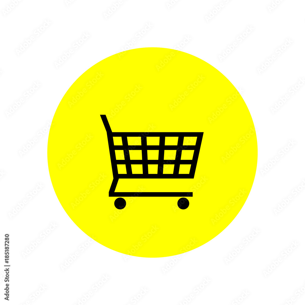 Shopping cart, supermarket trolley icon. Vector Illustration Shopping cart, supermarket trolley icon. Vector Illustration