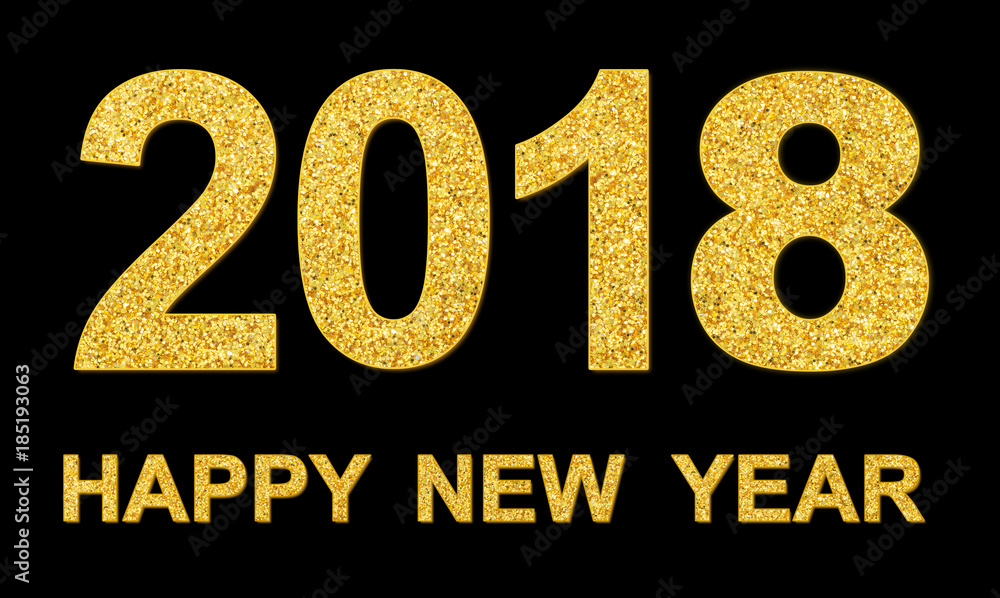 Gold glitter texture 2018 isolated on black background merry christmas happy new year element phto object design Gold glitter texture 2018 isolated on black background merry christmas happy new year element phto object design