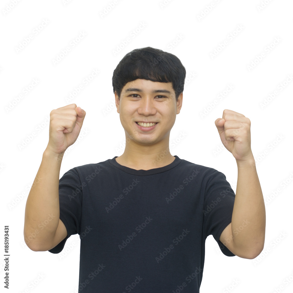 Happy asian young man smiling isolated on white background with clipping path.Emotions and people concept Happy asian young man smiling isolated on white background with clipping path.Emotions and people concept