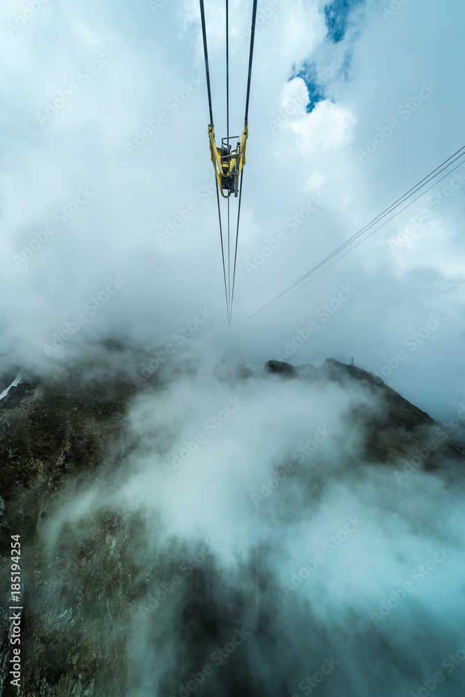 Fototapeta premium Cableway in Pic du Midi, France