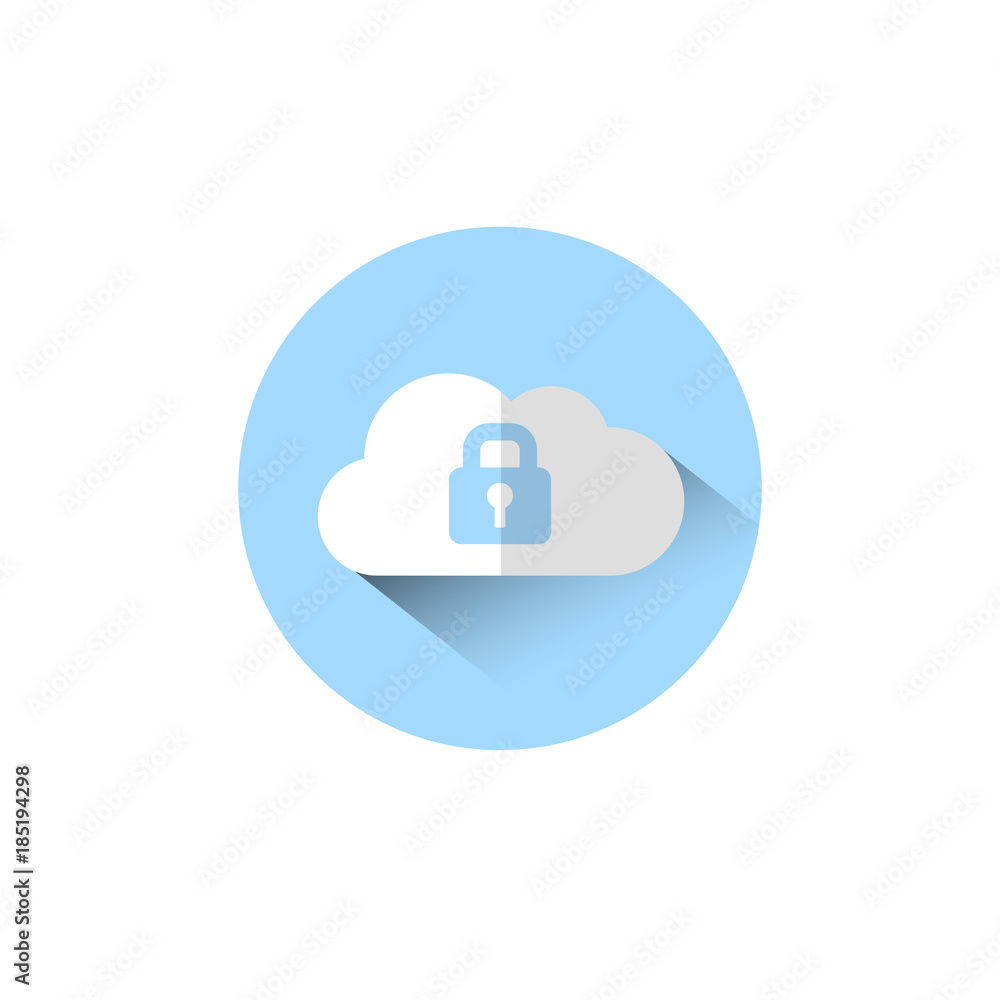 Lock Icon Blue Padlock On Cloud Data Protection And Security Concept Vector Illustration Lock Icon Blue Padlock On Cloud Data Protection And Security Concept Vector Illustration