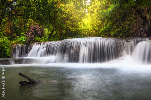 Beautiful waterfall in the forest, huay mae khamin waterfall, Kanchanaburi province, thailand, Nature travel concept