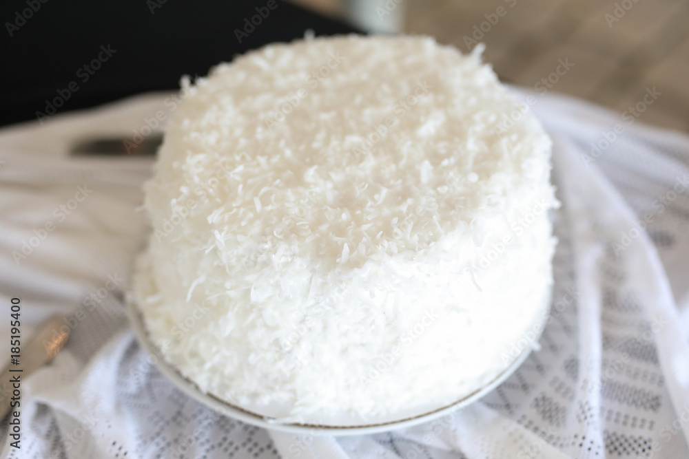 Beautiful White Coconut Cake - Wedding Cake Assortment Beautiful White Coconut Cake - Wedding Cake Assortment