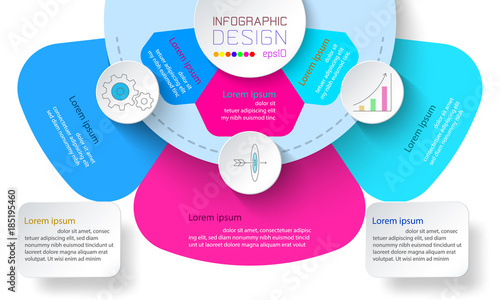 Business infographic with 3 steps.