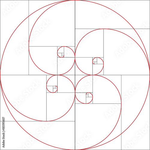 Fibonacci spiral. Golden ratio