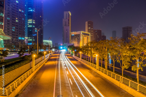 traffic light through city at night in chin © hallojulie