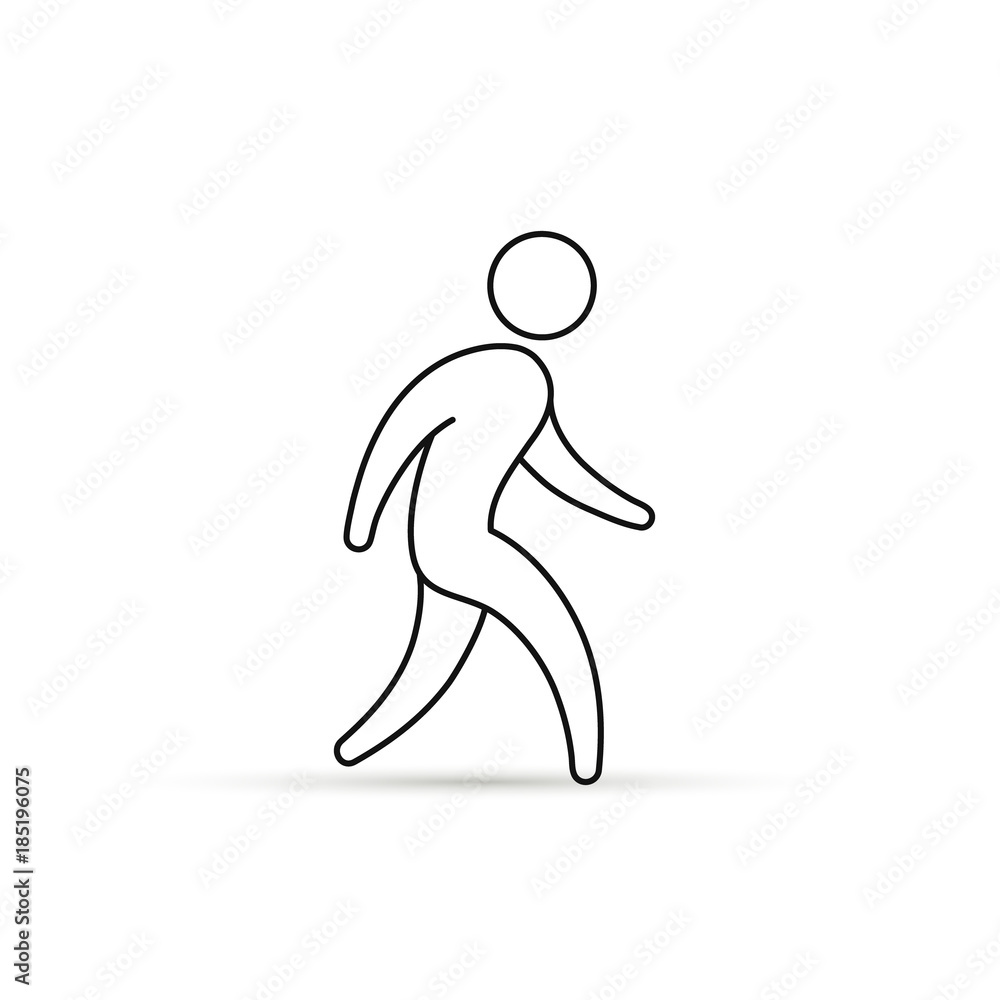 Walking man line icon. Vector going man outline symbol on white background Walking man line icon. Vector going man outline symbol on white background