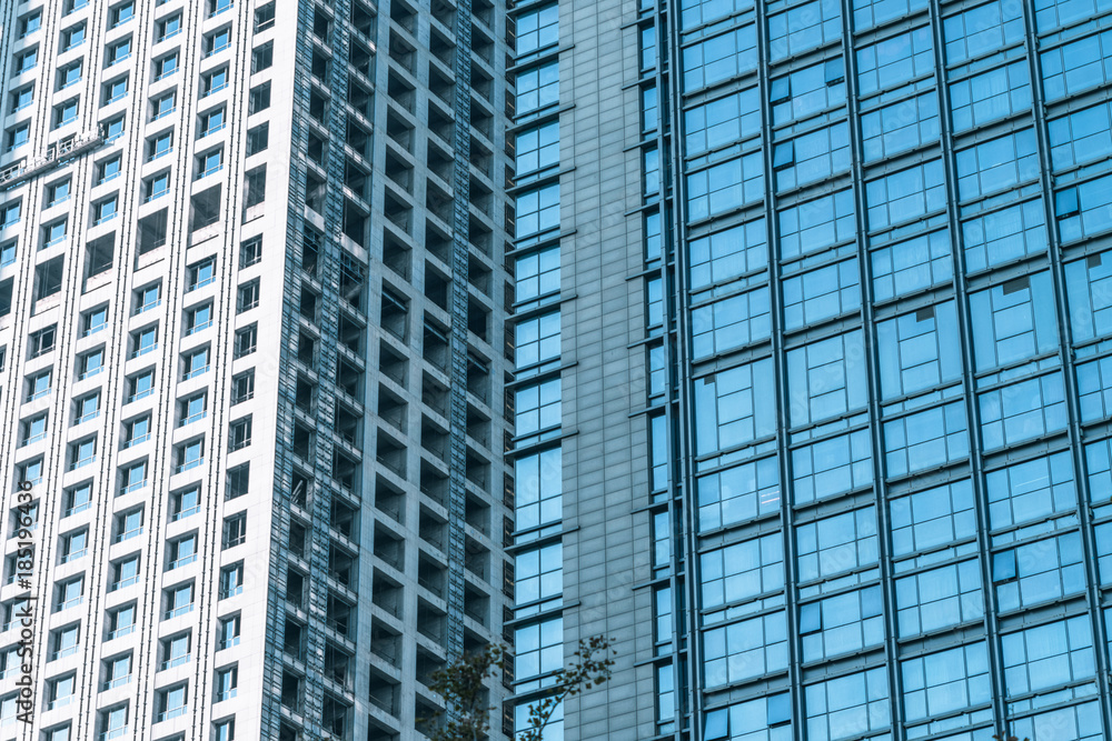 detail shot of modern business buildings in city detail shot of modern business buildings in city