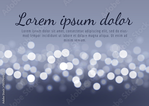 Abstract bokeh lights on the gray silver background, vector illustration